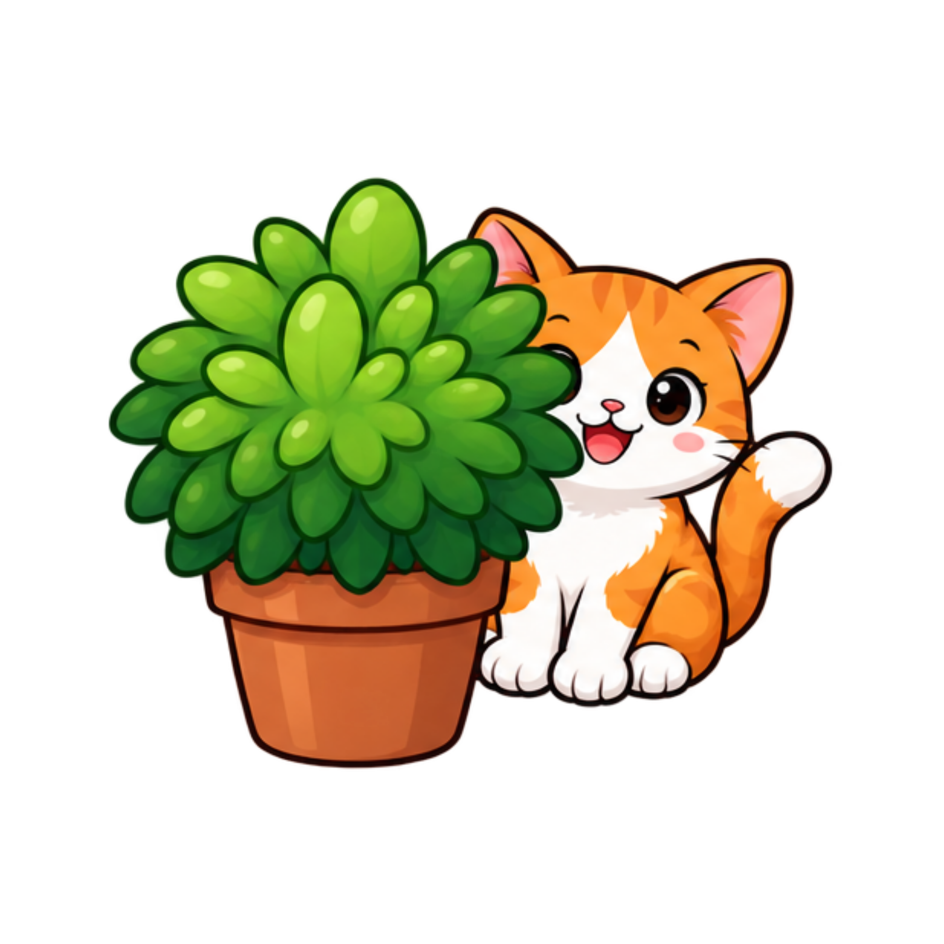 Cat behind a tree