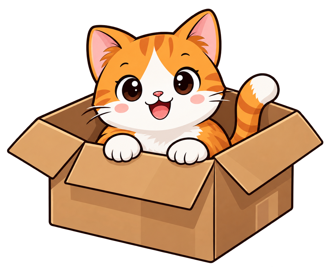 Cat inside a box