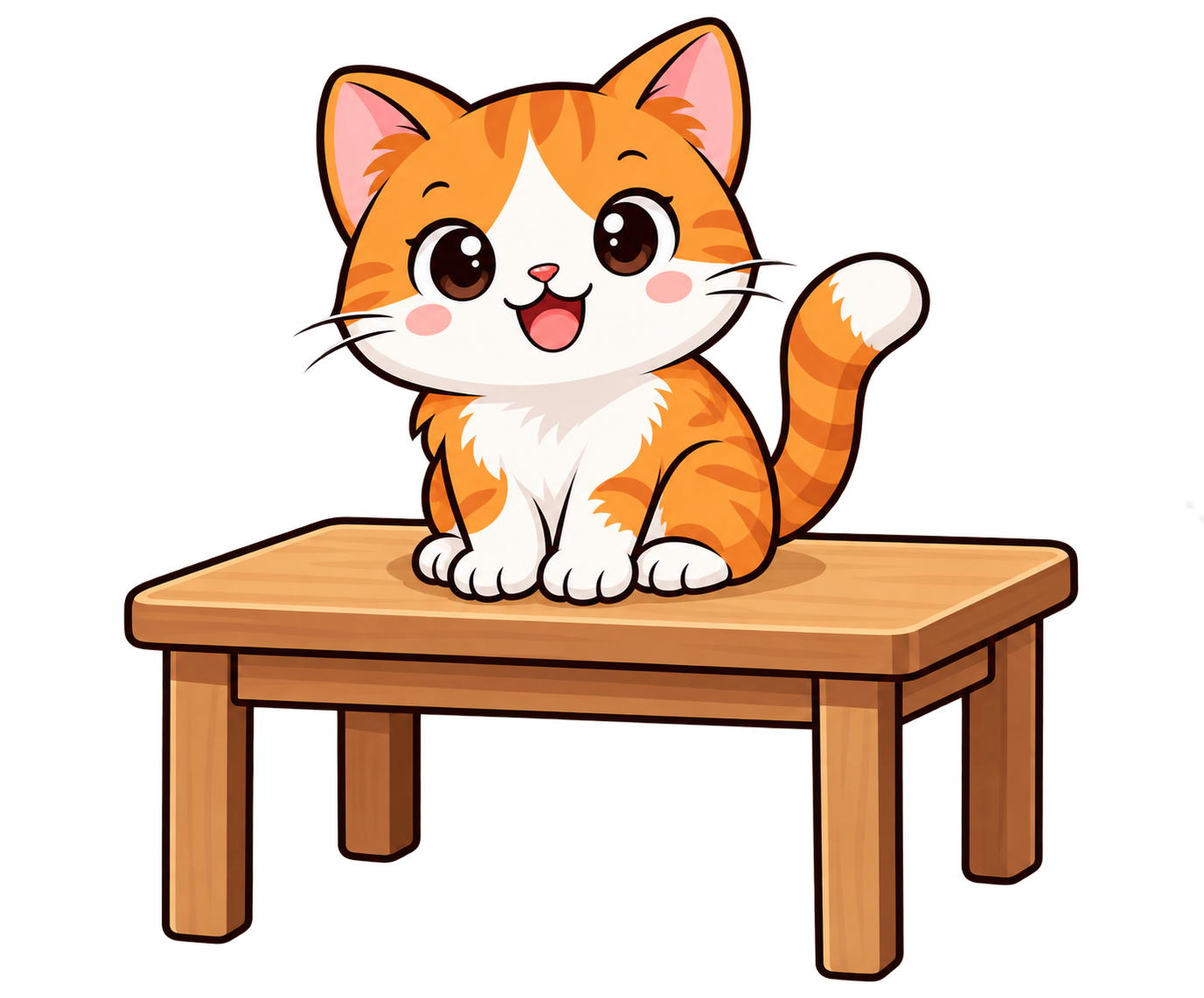 Cat sitting on a table